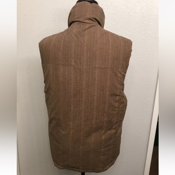 Eddie Bauer Brown Red Reversible Goose Down Feather Puffer Vest Large - Picture 4 of 6